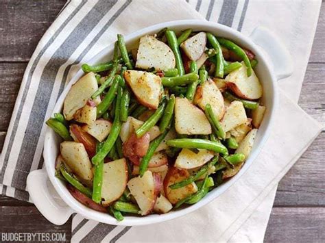 skillet-potatoes-and-green-beans-budget-bytes image