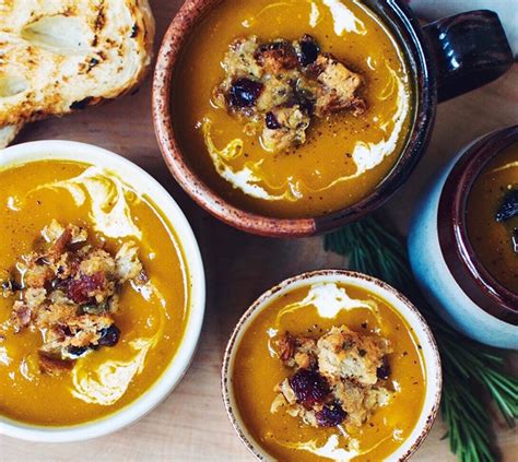 roasted-butternut-squash-soup-with-cranberry-croutons image