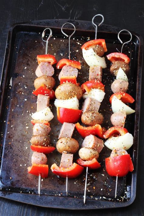 sausage-kabobs-with-peppers-onions-good-cheap-eats image