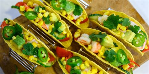 shrimp-tomato-corn-and-avocado-tacos image