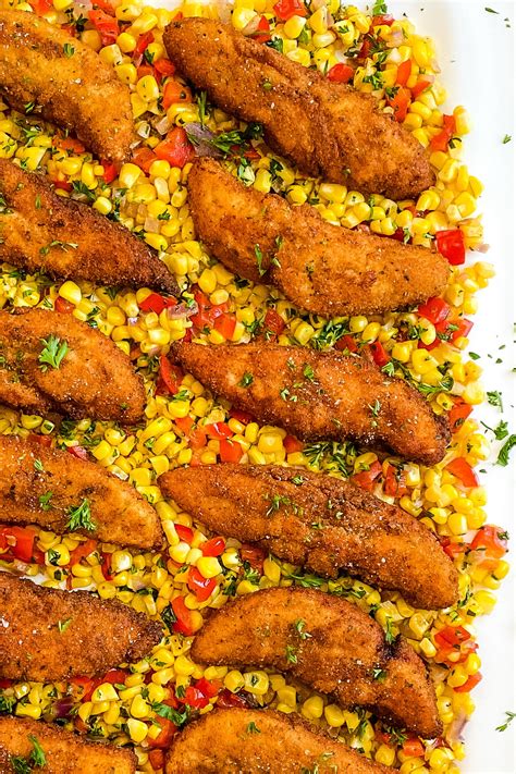 pan-fried-chicken-tenders-with-fresh-corn-saut image