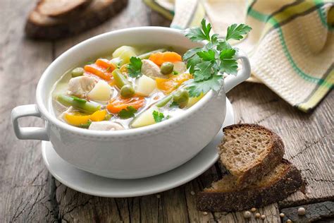 healthy-creamy-chicken-soup-with-vegetables image