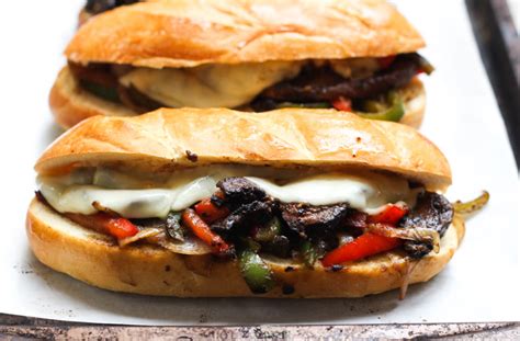 mushroom-philly-cheesesteak-sandwiches image