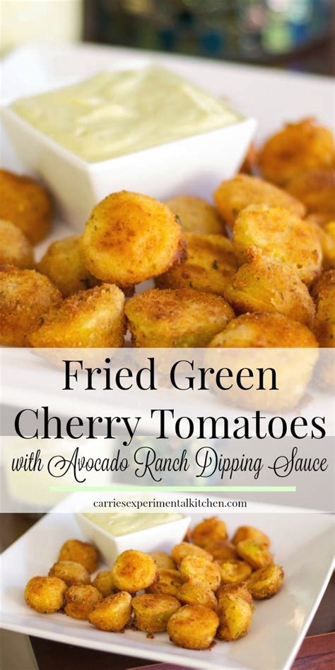 fried-green-cherry-tomatoes-with-avocado-ranch image