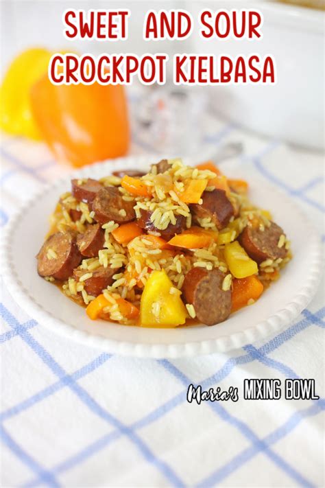 crockpot-kielbasa-with-homemade-sweet-and-sour-sauce image