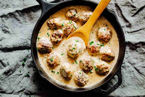 creamy-chicken-meatballs-in-mushroom-sauce-my-food image