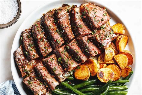 garlic-herb-butter-steak-in-oven-eatwell101 image