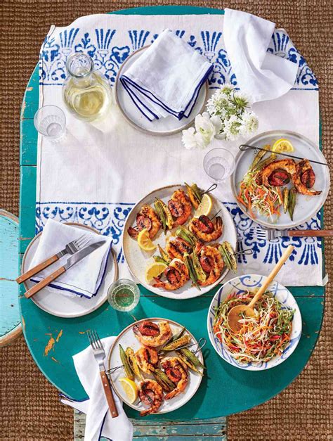 shrimp-okra-and-sausage-kebabs-recipe-southern-living image