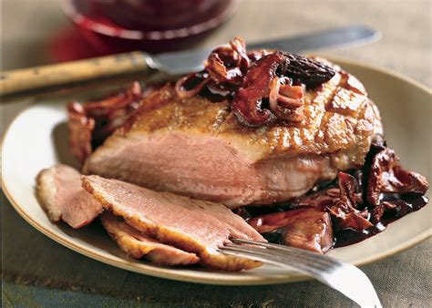 sauted-duck-breasts-with-wild-mushrooms-recipe-bon image