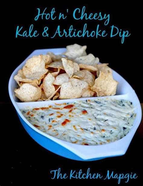 hot-n-cheesy-kale-artichoke-dip-the-kitchen-magpie image