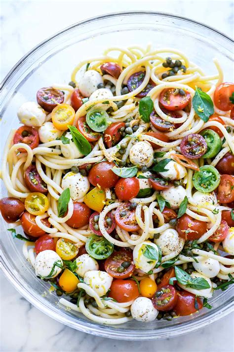 caprese-pasta-salad-with-garlic-marinated-tomatoes image