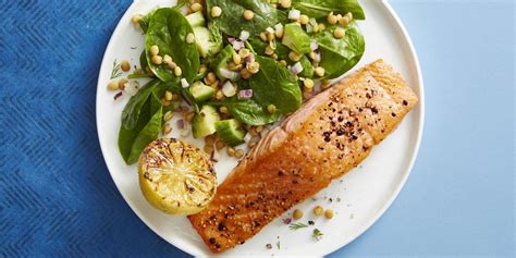 seared-salmon-with-lentil-salad-good-housekeeping image