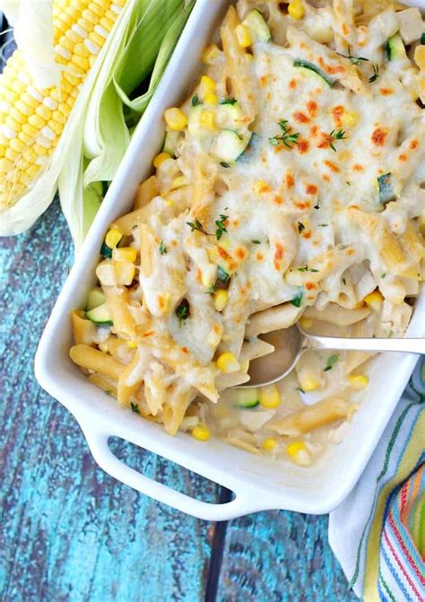 chicken-pasta-casserole-with-corn-and-zucchini-the image