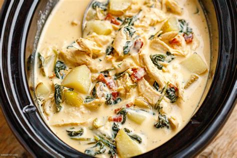 slow-cooker-creamy-chicken-soup-with-spinach-potato image