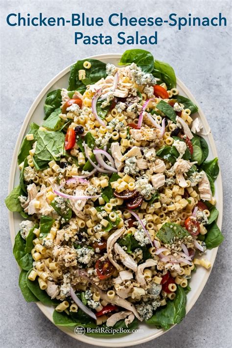chicken-blue-cheese-pasta-salad-with-spinach-best image
