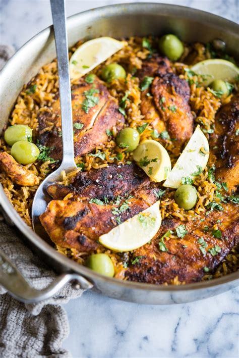 moroccan-inspired-chicken-rice-skillet-recipe-fed-fit image