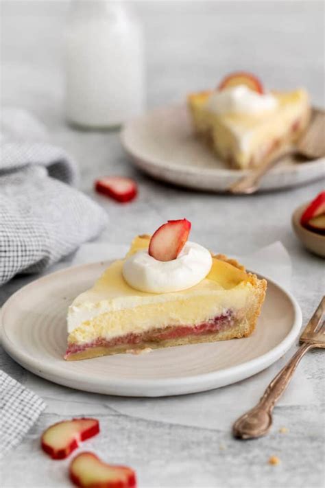 homemade-rhubarb-cheesecake-pie-recipe-a-farmgirls image