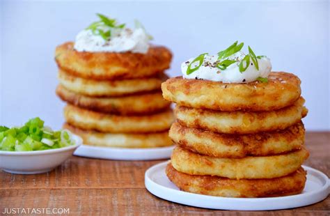 cheesy-leftover-mashed-potato-pancakes image