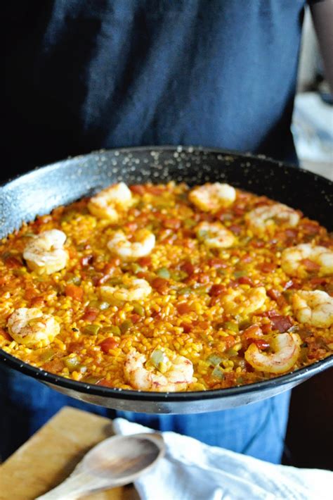 simple-spanish-paella-with-shrimp-bell-peppers image