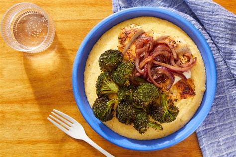 chicken-creamy-polenta-with-roasted-broccoli image