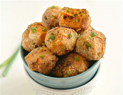 loaded-mashed-sweet-potato-balls-with-bacon-paleo image