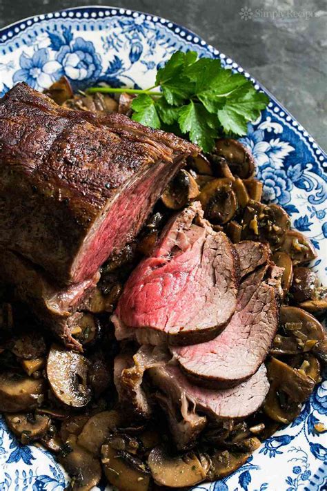 roast-beef-tenderloin-with-sauted-mushrooms-simply image