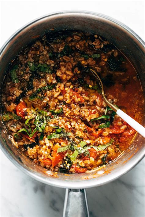 one-pan-farro-with-tomatoes-and-kale-recipe-pinch image