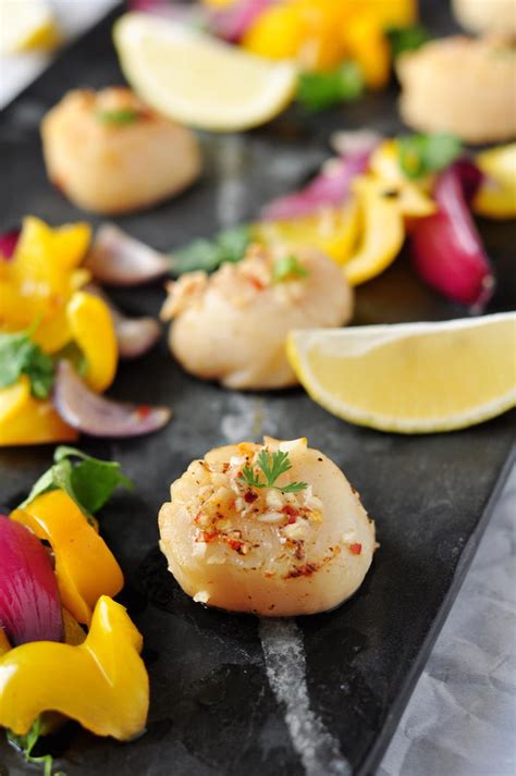 cedar-plank-beer-scallops-with-roasted-vegetables image