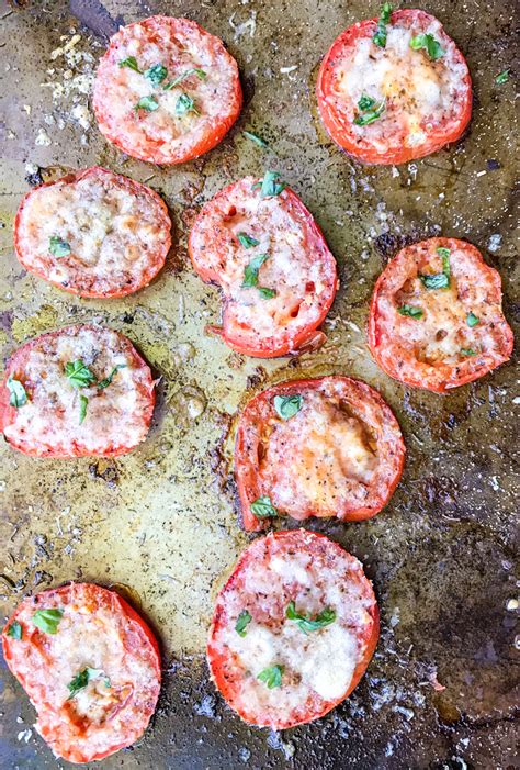 garlic-cheese-oven-baked-tomatoes-daily-dish image