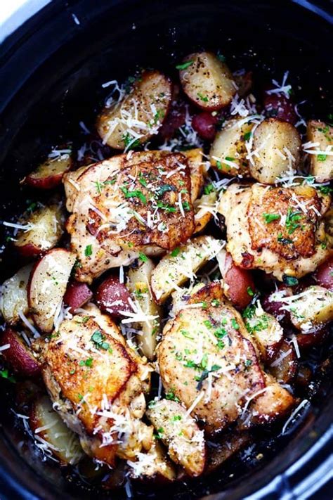 slow-cooker-parmesan-garlic-herb-chicken-and-potatoes image