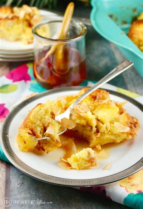 pineapple-bread-pudding-with-pineapple-rum-sauce image