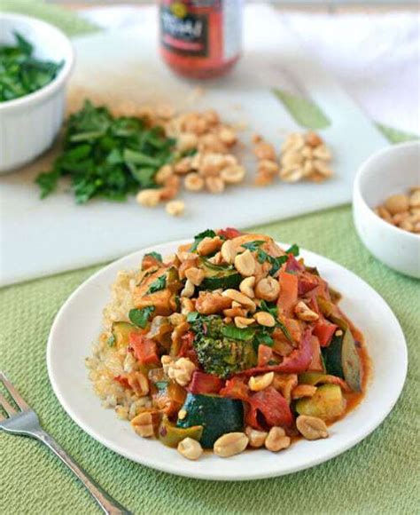 chicken-with-thai-peanut-stir-fry-sauce-well-plated image