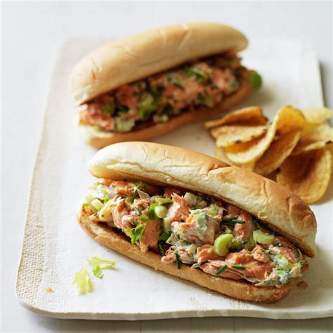 salmon-salad-sandwich-rolls-recipe-food-wine image