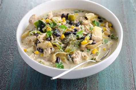 chicken-poblano-soup-with-corn-black-beans-and image