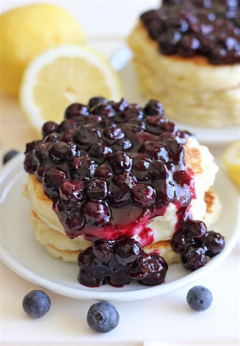 lemon-ricotta-pancakes-with-blueberry-sauce-damn image