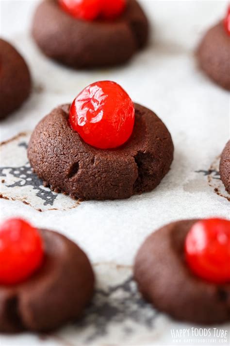 chocolate-cherry-thumbprint-cookies-happy-foods image