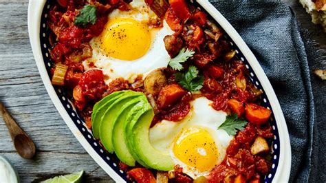 vegetarian-chili-with-baked-eggs-recipe-get-cracking image