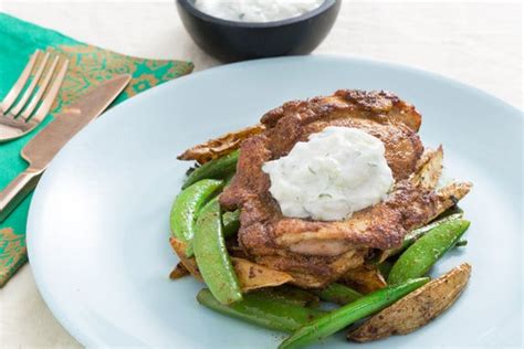 curry-spiced-chicken-thighs-with-sugar-snap-peas image
