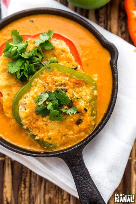 potato-paneer-stuffed-bell-peppers-in-tomato-curry image