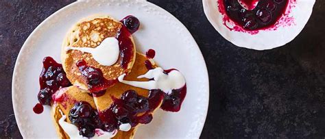 spelt-pancakes-with-blueberry-compote-olivemagazine image