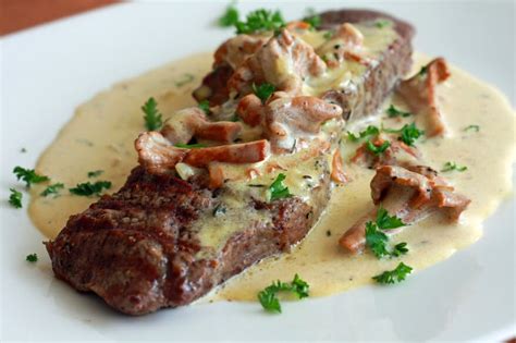 steak-with-creamy-chanterelle-sauce-recipe-the-daring image