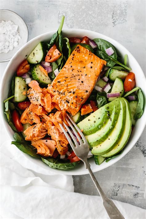 salmon-avocado-salad-downshiftology image