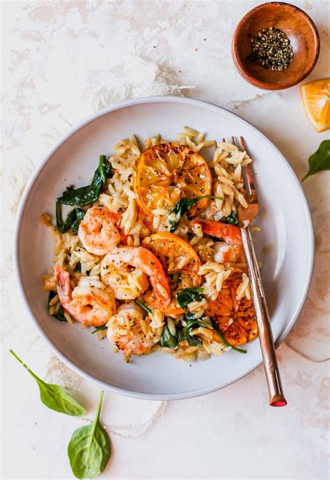 one-skillet-lemon-pepper-shrimp-and-orzo-dishing-out image
