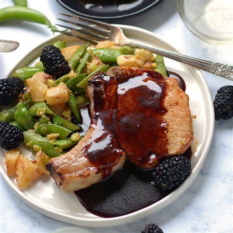 skillet-pork-chops-with-blackberry-glaze-simple image