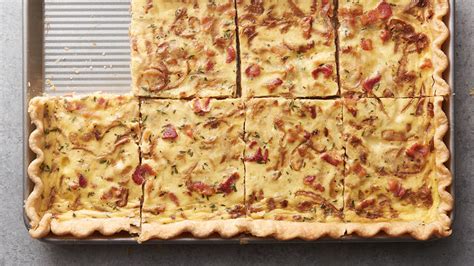 caramelized-onion-bacon-and-swiss-cheese-slab-quiche image