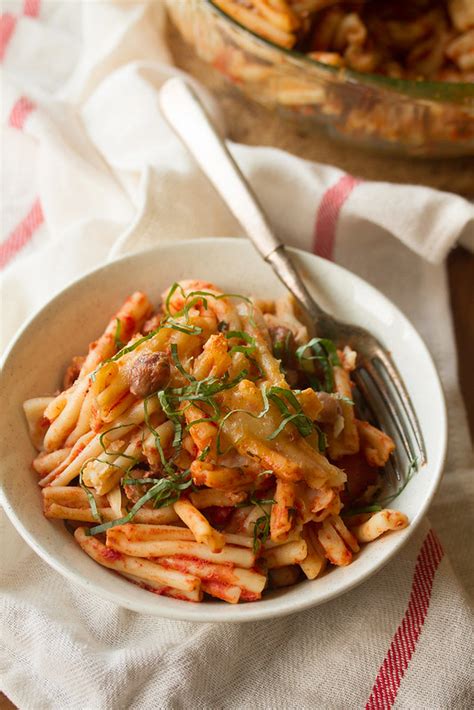 sausage-and-bean-pasta-bake-crumb-a-food-blog image
