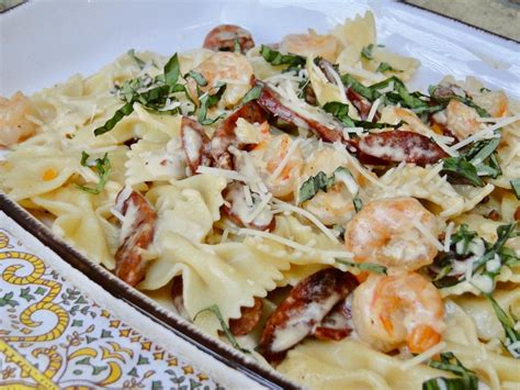 shrimp-sausage-pasta-with-vodka-cream-sauce image