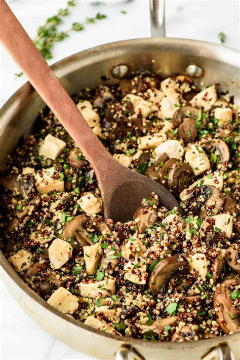 mushroom-chicken-and-quinoa-skillet-well-plated-by image