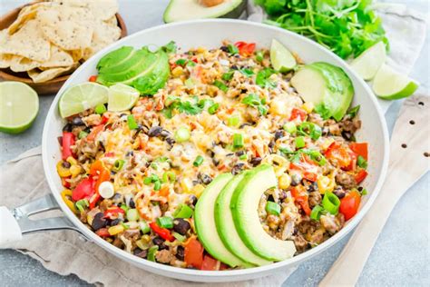 easy-beef-taco-skillet-recipe-one-pan-meal-shugary image