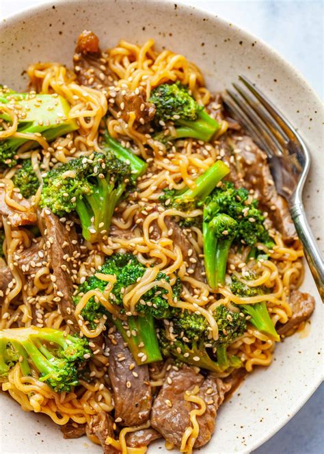 beef-and-broccoli-ramen-stir-fry-recipe-simply image